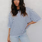 Kell Tee - White/Black Stripe