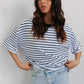 Kell Tee - White/Black Stripe