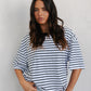 Kell Tee - White/Black Stripe