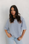 Kell Top - White/Black Stripe