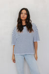 Kell Top - White/Black Stripe