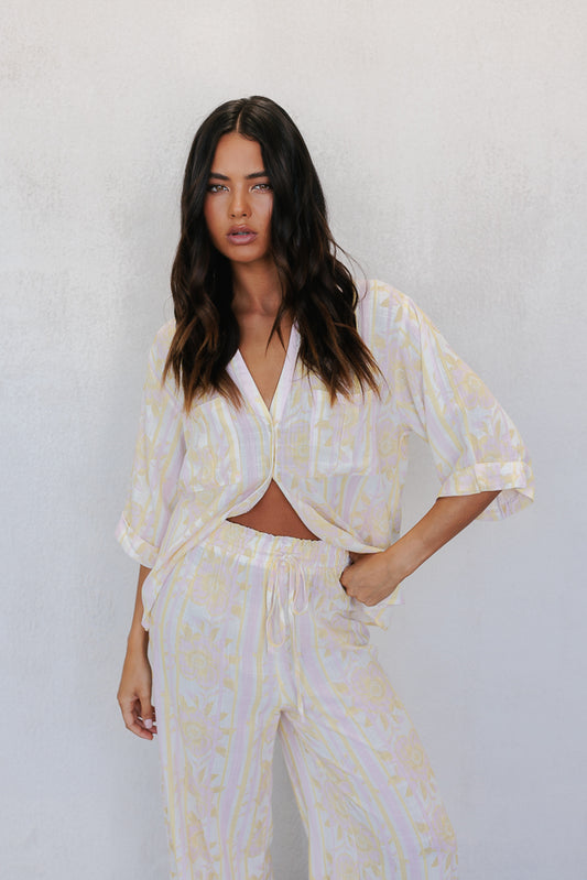 Delia Set - Lemon/Pink Floral