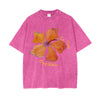 Le Fleur Tropical Tee - Pink Acid Wash