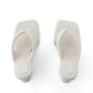 North Thong Heel - Off White Crinkled Patent