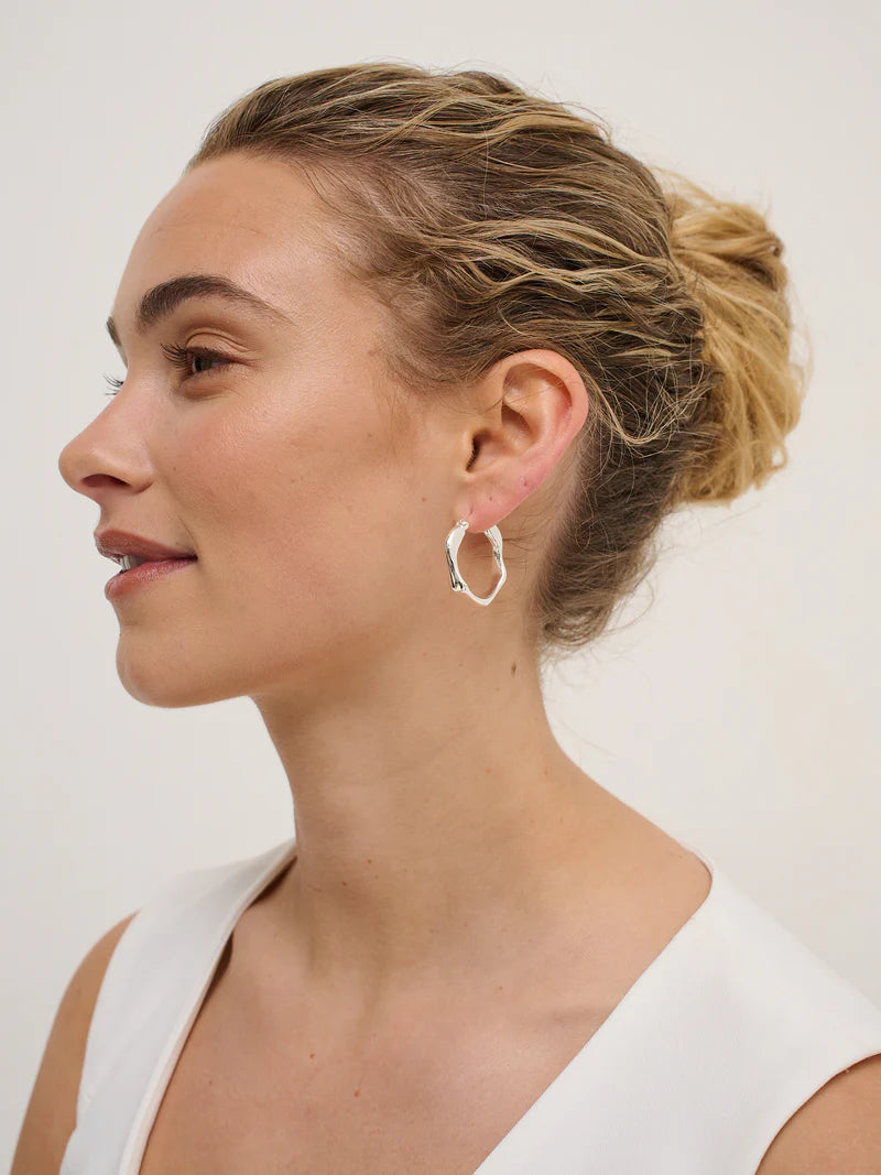 Willow Hoop Earrings Silver