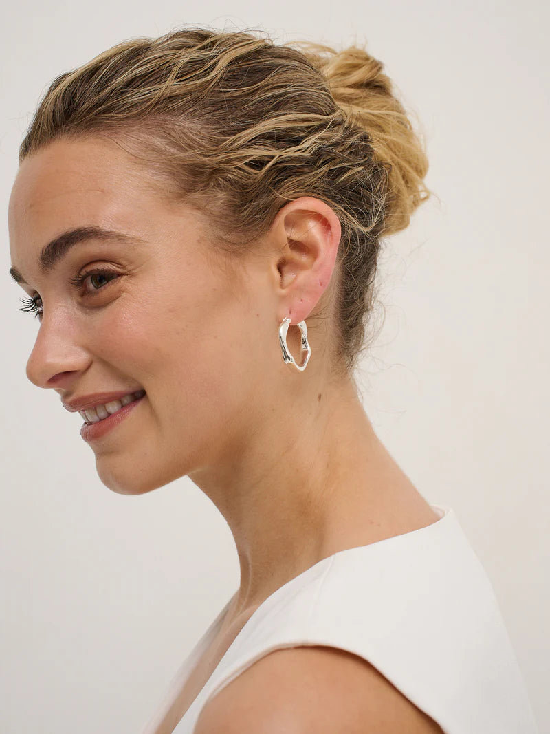 Willow Hoop Earrings Silver