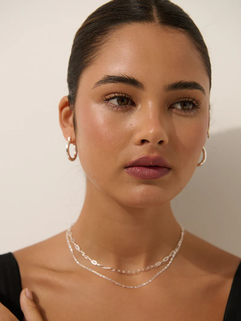 Luna Layered Necklace Silver