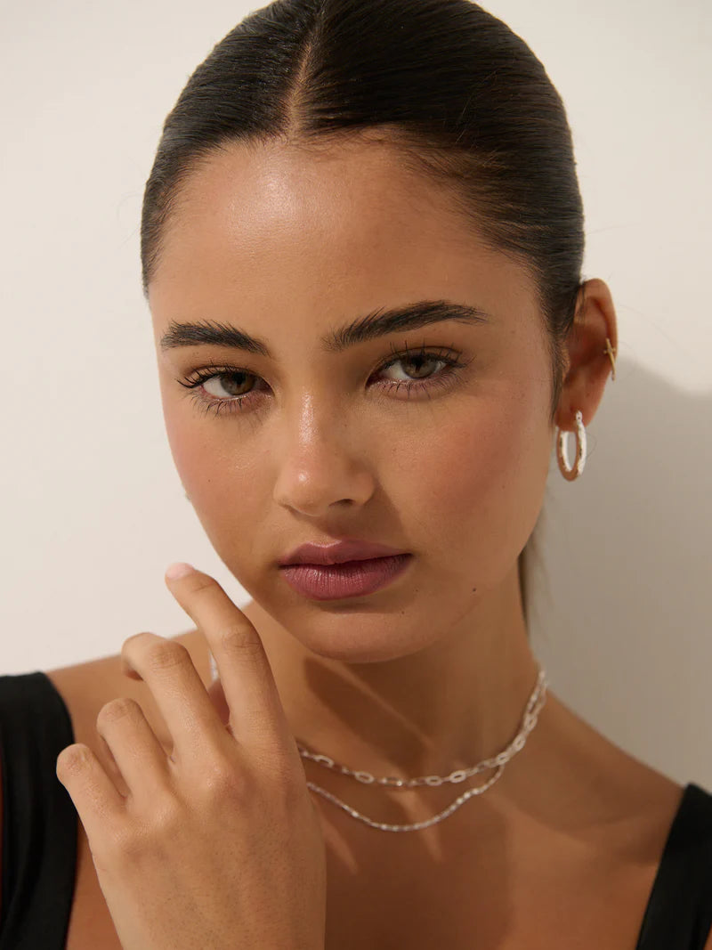 Luna Layered Necklace Silver