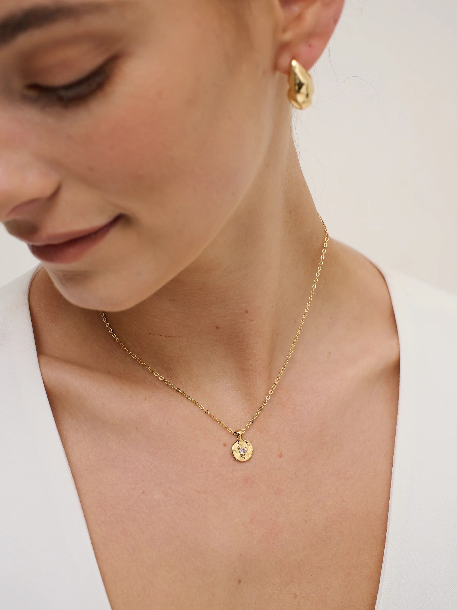 Birthstone Necklace Gold