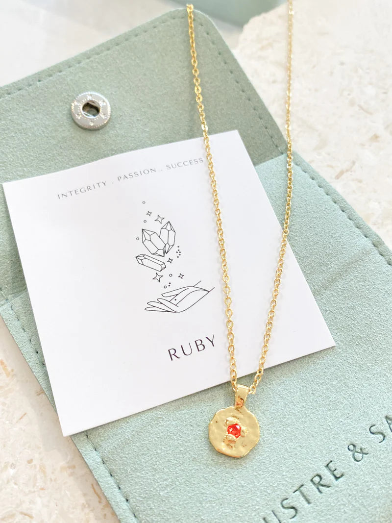 July Birthstone Necklace - Ruby