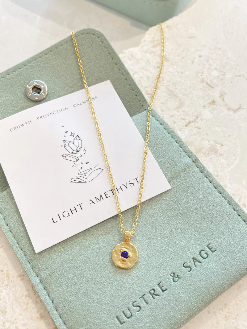 June Birthstone Necklace Light Amethyst