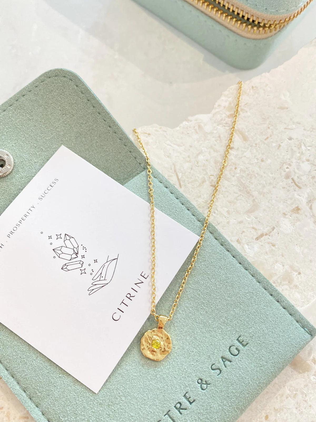 Birthstone Necklace Gold