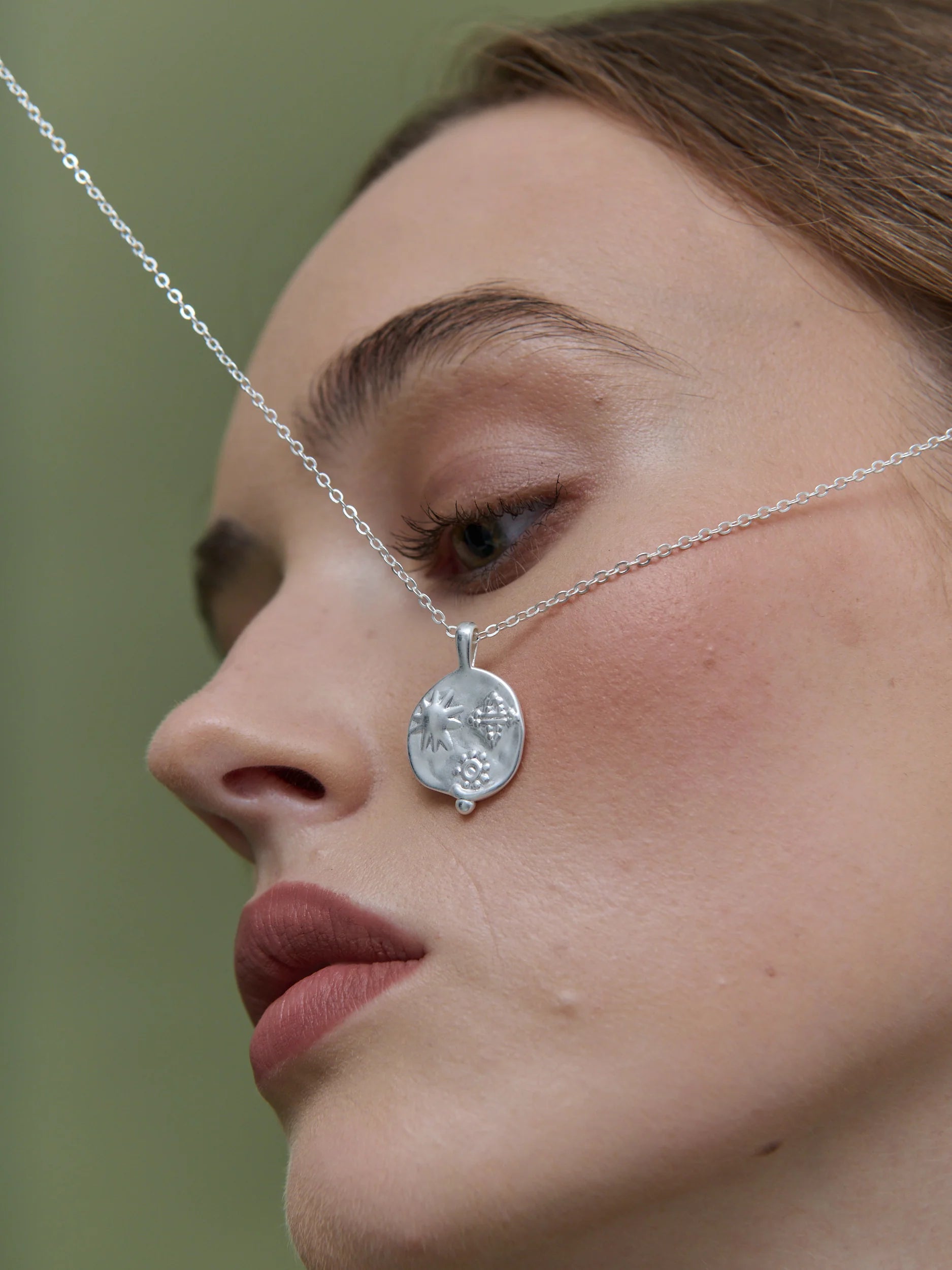 Ocean Coin Necklace Silver