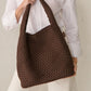 Layla Woven Tote Bag - Brown