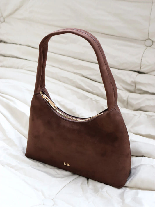 Katie Shoulder Bag - Brown Suede