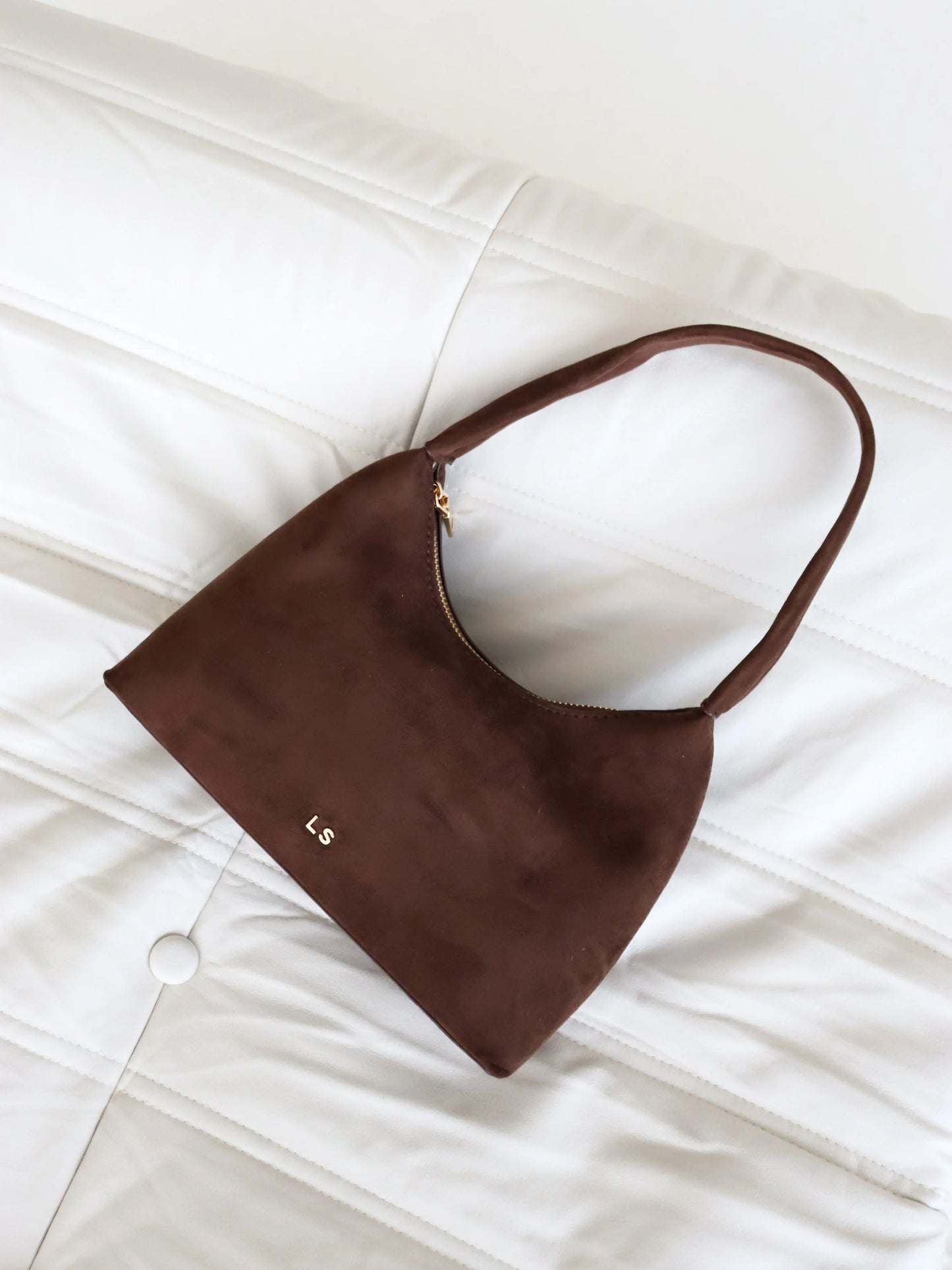 Katie Shoulder Bag - Brown Suede