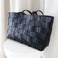 Nelly Woven Tote Bag - Black