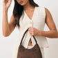 Katie Shoulder Bag - Brown Suede