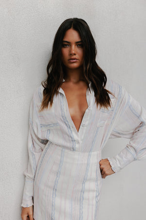 La Tinta Shirt - Pastel Watercolour Stripe