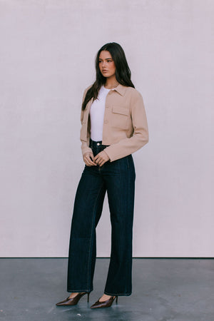 Jovie Cropped Jacket - Beige