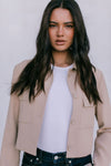 Jovie Cropped Jacket - Beige