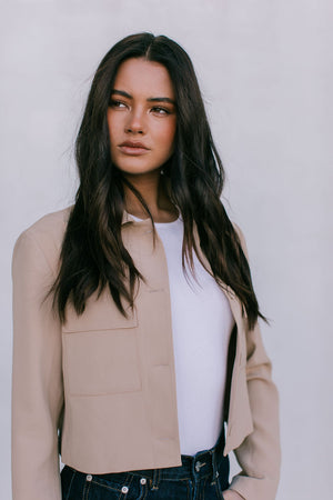 Jovie Cropped Jacket - Beige