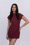 Zahli Mini Dress - Burgundy Suede Look