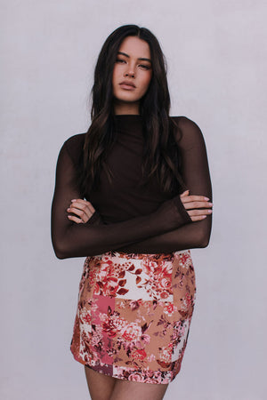 Dakitah Long-sleeve Top - Espresso Brown Mesh