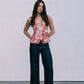 Finora Zip Top - Fleur Print