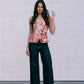 Finora Zip Top - Fleur Print