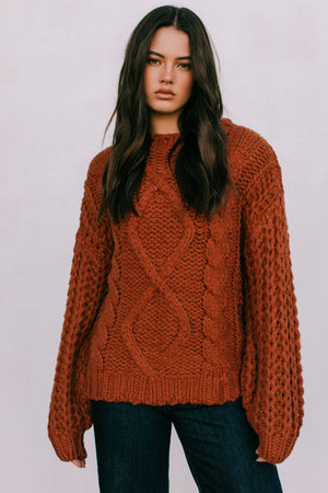 Yuri Cable Knit Jumper - Rust