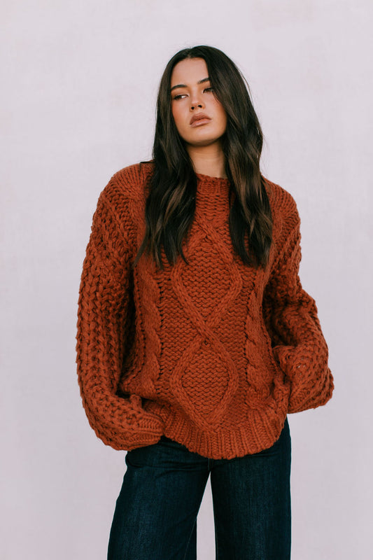 Yuri Cable Knit Jumper - Rust