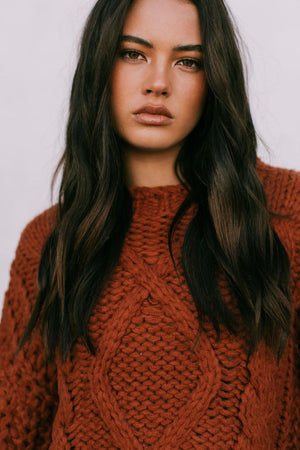 Yuri Cable Knit Jumper - Rust