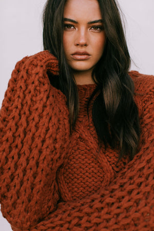 Yuri Cable Knit Jumper - Rust
