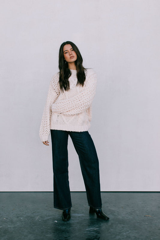 Yuri Cable Knit Jumper - Cream