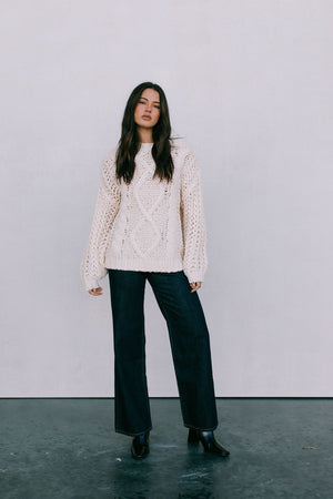 Yuri Cable Knit Jumper - Cream