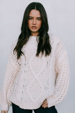 Yuri Cable Knit Jumper - Cream