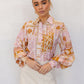 Lennon Top - Pink/Tan Print
