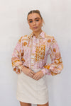 Lennon Top - Pink/Tan Print