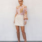 Lennon Top - Pink/Tan Print
