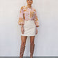 Lennon Top - Pink/Tan Print