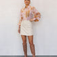Lennon Top - Pink/Tan Print