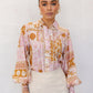 Lennon Top - Pink/Tan Print
