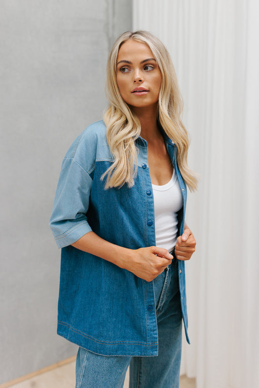Lillya Shirt - Denim Contrast