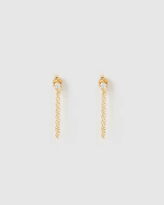 Mia Chain Earrings - Gold