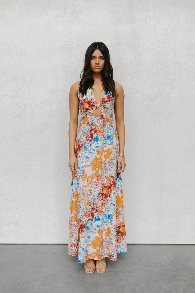 Quaint Maxi Dress Bloom Floral Print