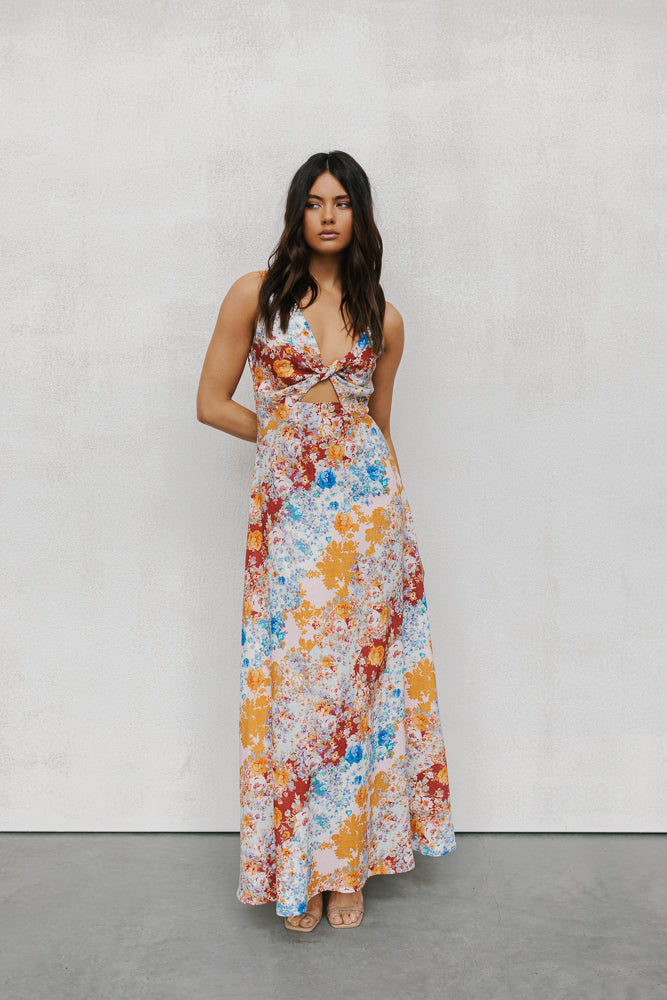 Quaint Maxi Dress Bloom Floral Print