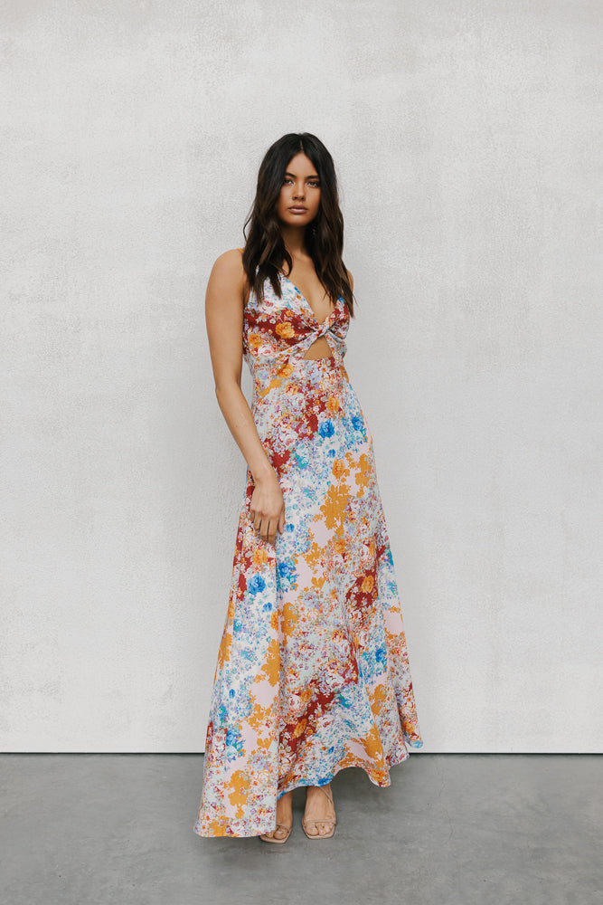 Quaint Maxi Dress Bloom Floral Print