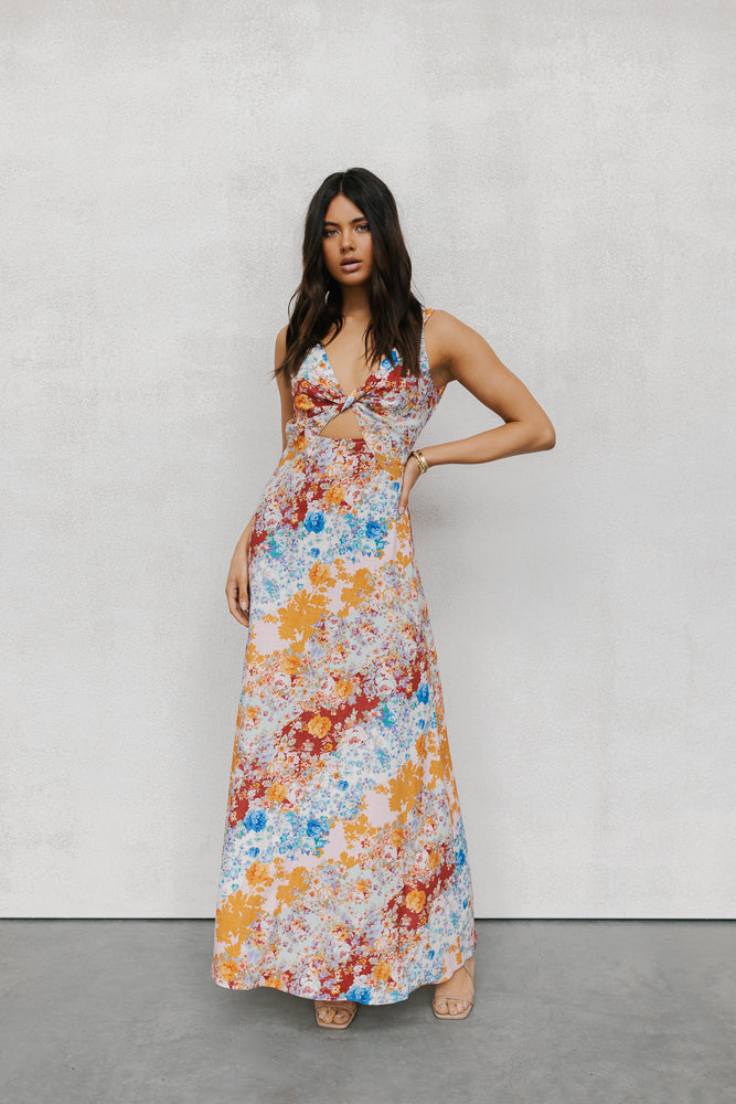 Quaint Maxi Dress Bloom Floral Print
