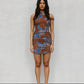 Giselle Dress - Chocolate/Blue Paisley